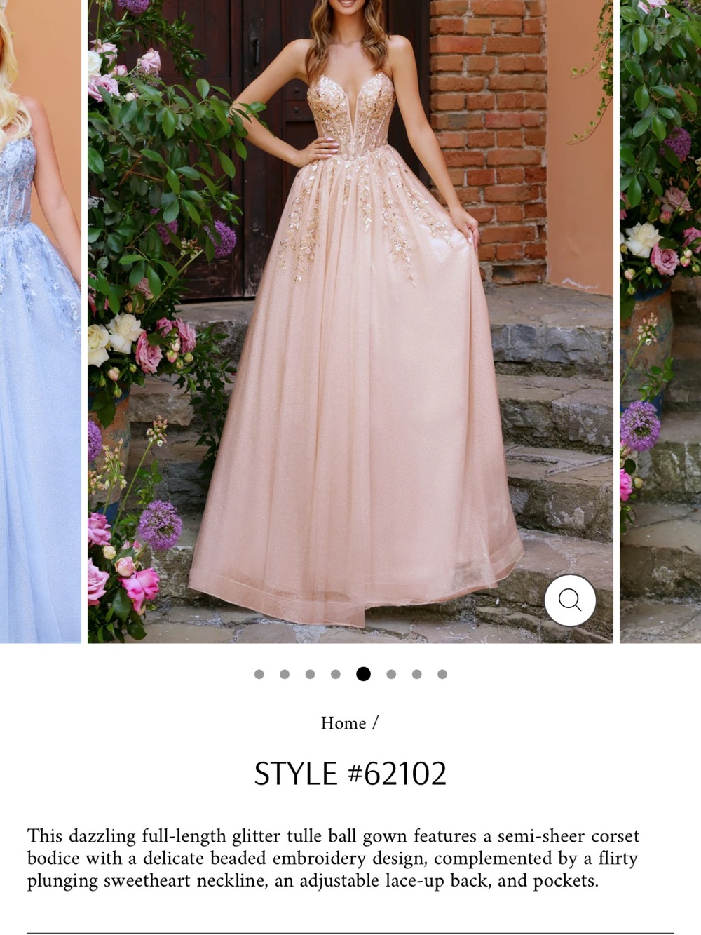 Clarisse Blush Pink Glitter Tulle Ball Gown